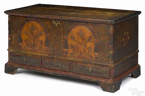 Berks County, Pennsylvania painted dower chest, dated 1789