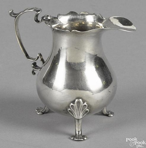 American silver creamer, ca. 1770, bearing the touch DH, probably David Hall, Philadelphia