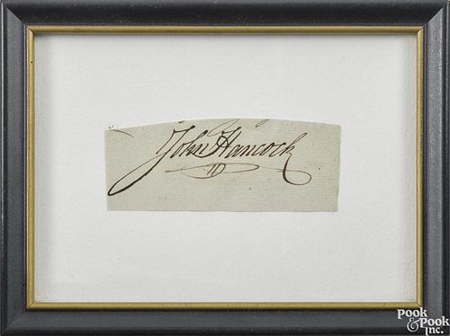 John Hancock autograph, 18th c.