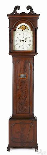 Philadelphia Chippendale mahogany tall case clock, ca. 1780