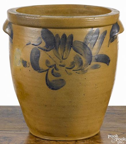 Pennsylvania three-gallon stoneware crock, 19th c., impressed J. Swank & Co. Johnstown Pa