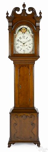 Berks County, Pennsylvania cherry tall case clock, ca. 1810