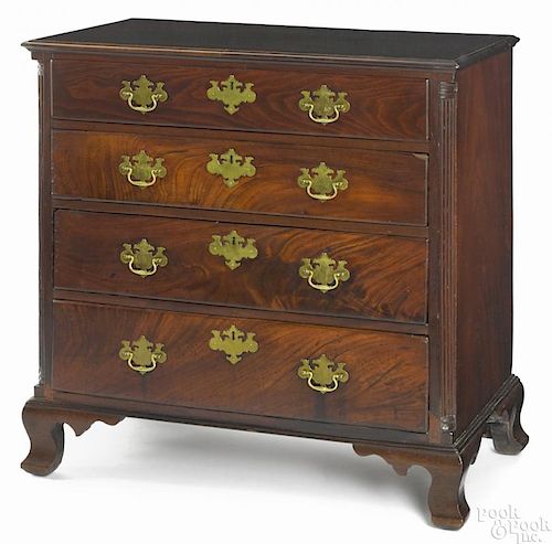 Pennsylvania Chippendale mahogany chest of drawers, ca. 1770, 37'' h., 35 3/4'' w.