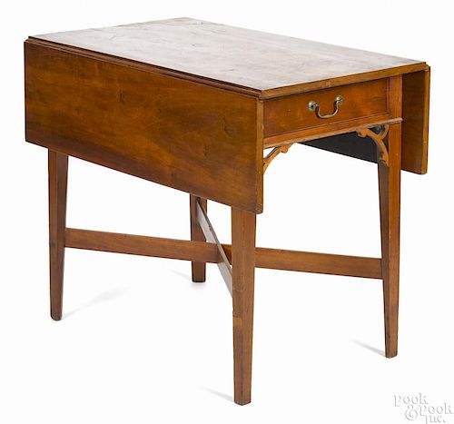 Pennsylvania or New Jersey Federal applewood Pembroke table, ca. 1790, 27 1/2'' h., 20'' w.