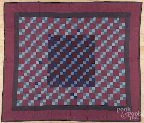 Lancaster County, Pennsylvania block pattern patchwork quilt, late 19th c., 72'' x 80''.
