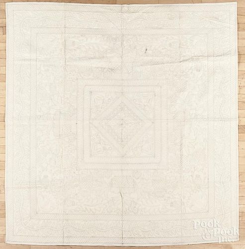Pennsylvania white on white quilt, ca. 1900