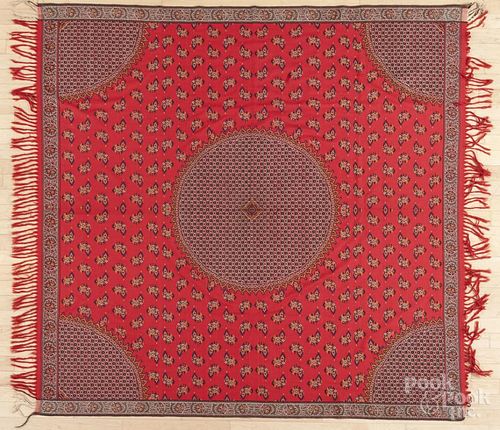 Paisley moon shawl, early 20th c., 70'' x 71 1/2''.