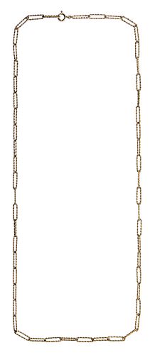 18k Yellow Gold Elongated Loop Necklace