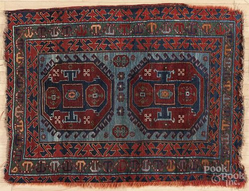 Turkish mat, early 20th c., 4'2'' x 3'1''.