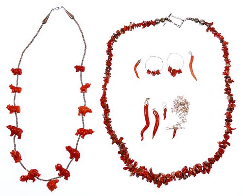 18k Gold, 14k Gold, Gold Filled and Coral Jewelry Assortment