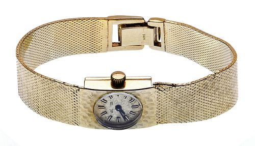LeCoulter 14k Gold Case and Band Wrist Watch