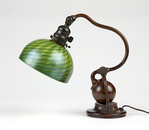 A Tiffany counterbalance lamp and Favrile shade