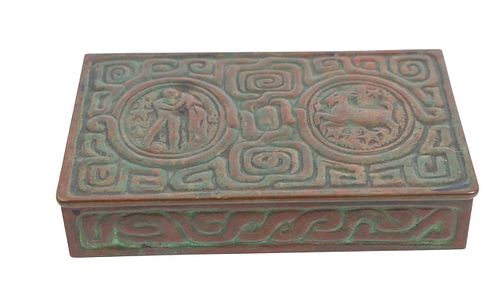 Bronze Tiffany Studios "Zodiac" Lidded Box