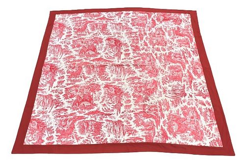 Large Red Toile Quilt