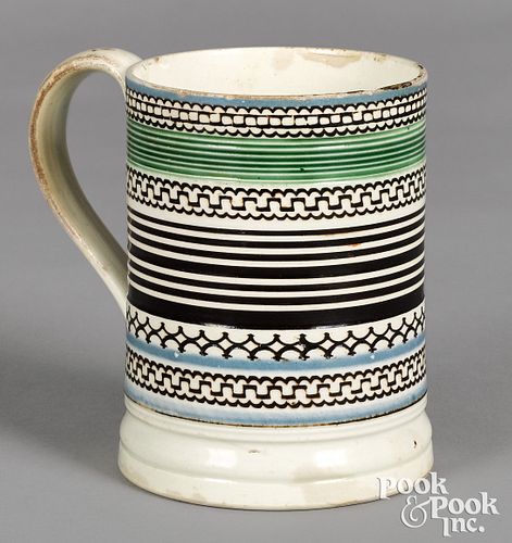 Mocha mug, with geometric black bands