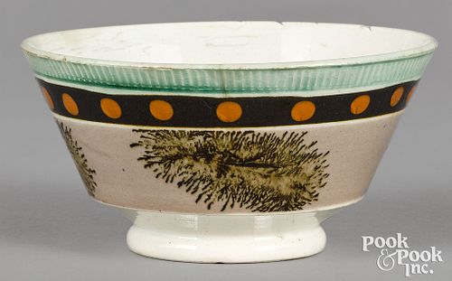 Mocha bowl, with seaweed and dot decoration