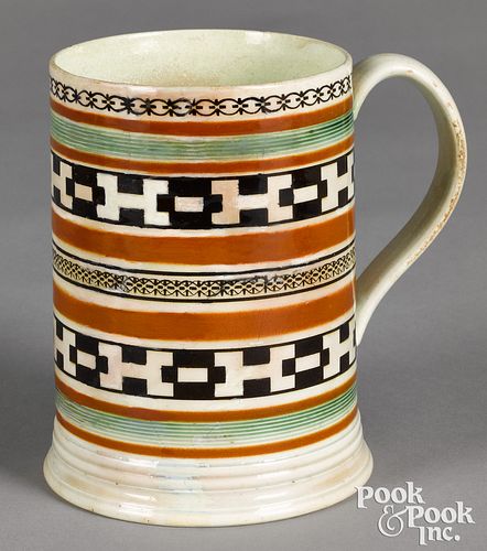Mocha mug, with geometric bands