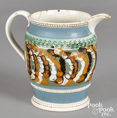 Mocha pitcher, with earthworm style decoration