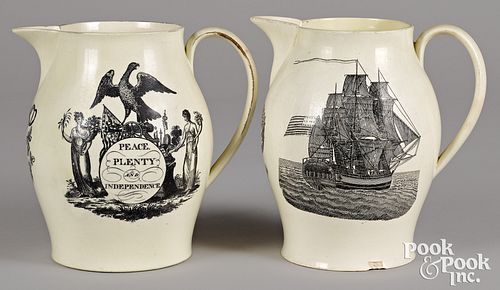 Two Liverpool Herculaneum pitchers, early 19th c.