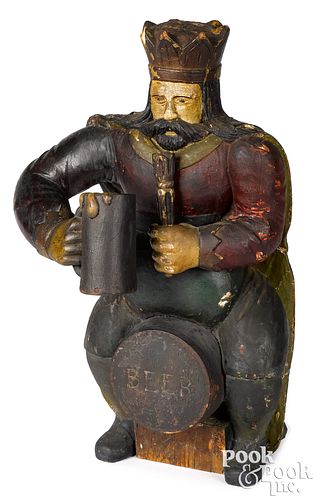 Carved and painted tavern figure, 19th c.