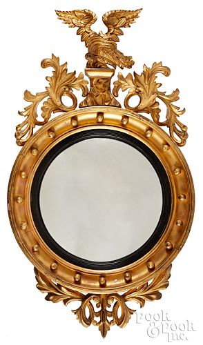 Federal giltwood convex mirror