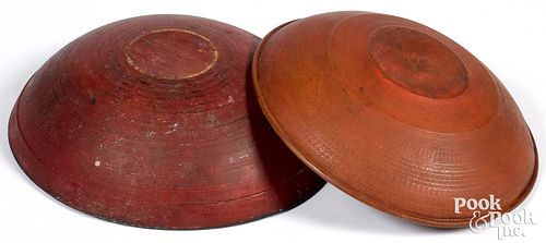 Two turned and painted bowls, 19th c.