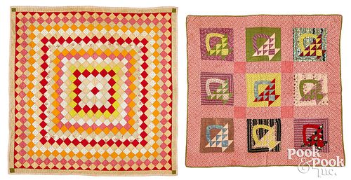 Two pieced crib quilts, late 19th c.