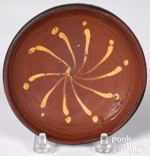 Pennsylvania or Maryland miniature redware plate