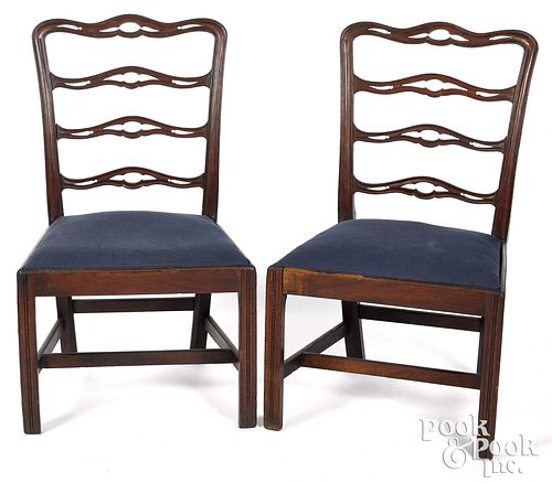 Pair of Philadelphia Chippendale dining chairs