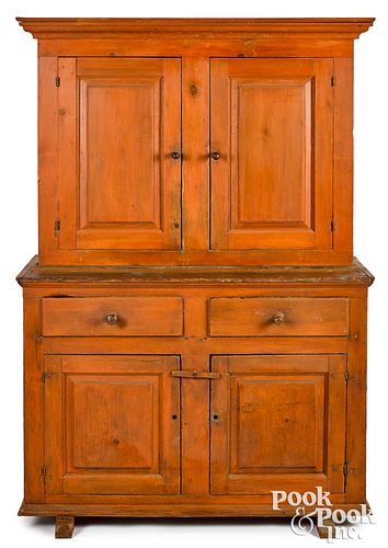 Pennsylvania painted two-part cupboard, ca. 1800