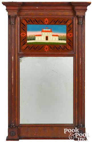 Rare Pennsylvania painted Sheraton mirror