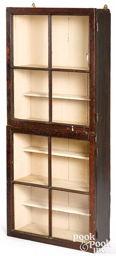 Painted pine display cabinet, 19th c.