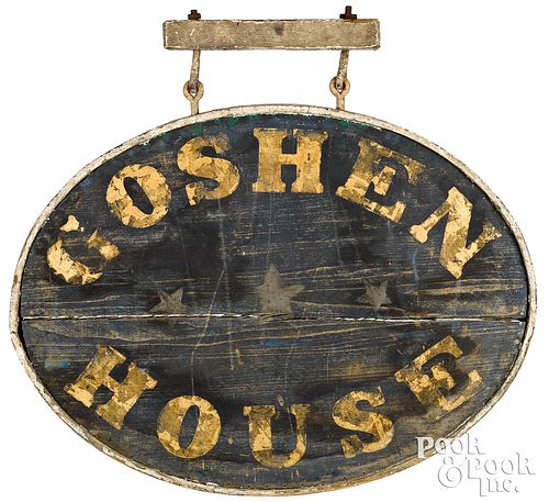 Painted Goshen House double sided trade sign