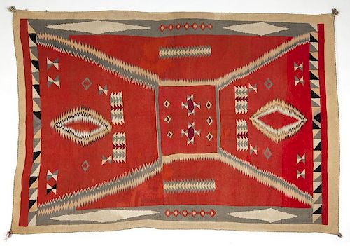 A Navajo storm pattern regional rug/blanket