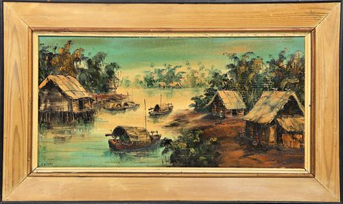 H. Khai (Early 20th C) Vietnam, Oil on Canvas
