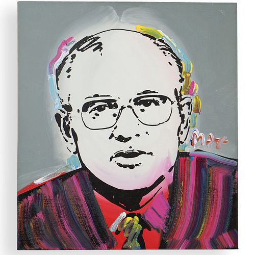 Peter Max (German/American b.1937) Signed Acrylic on Canvas "Gorbachev"