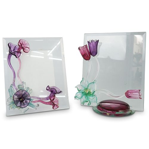 (2Pc) Murano Glass Picture Frames