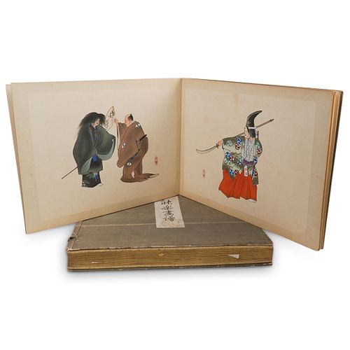 (2 Pc) Japanese Woodblock Print Book