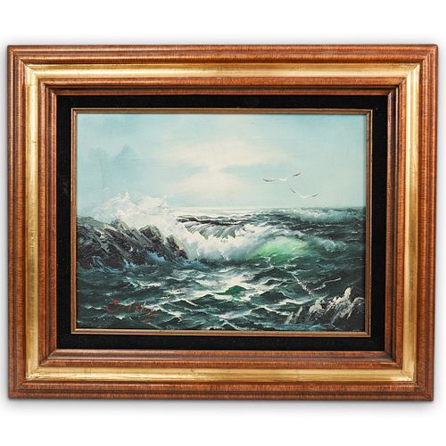 Framed Carthy Seascape Oil Painting