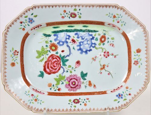 19th C Chinese Export Porcelain Famille Platter