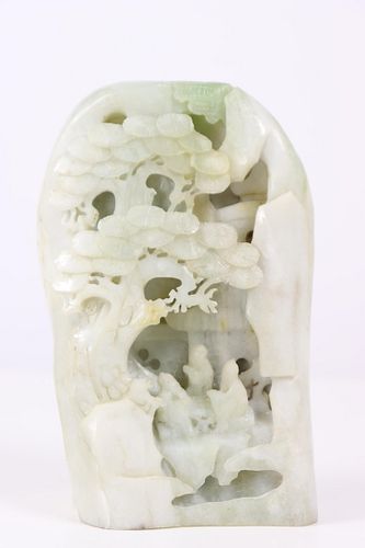 Celadon Jadeite Sculpture with Trees