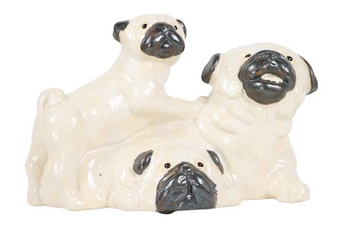 Ceramic Trio of Pugs