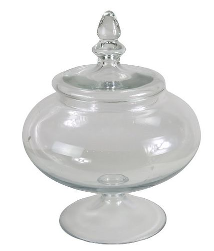 Lidded Clear Glass Canister