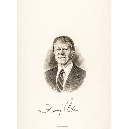 Gorgeous JIMMY CARTER Presidential Engraving Signed