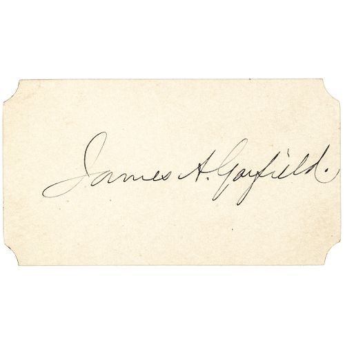Rare JAMES A. + LUCRETIA GARFIELD Signed Cards Dated AS PRESIDENT + FIRST LADY !