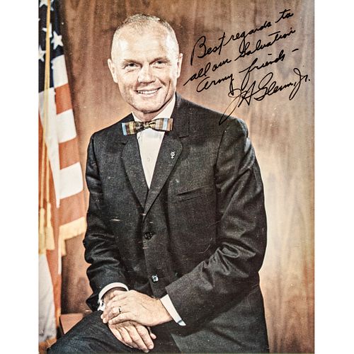 JOHN H GLENN Color Photograph Inscribed + Signed Astronaut and American Hero