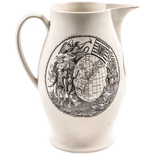 c 1797 JOHN ADAMS President of the U.S... Historical Liverpool Creamware Pitcher