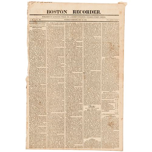 Report on Paul Revere Death May 12, 1818 Boston Two Days After Revere Died