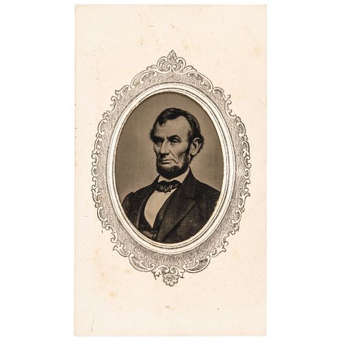 c. 1864 Abraham Lincoln Tintype Photograph Carte de Visite style by George F. Ayer