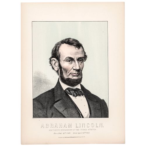 1865 Abraham Lincoln Sixteenth President of the United States - Color Lithograph
